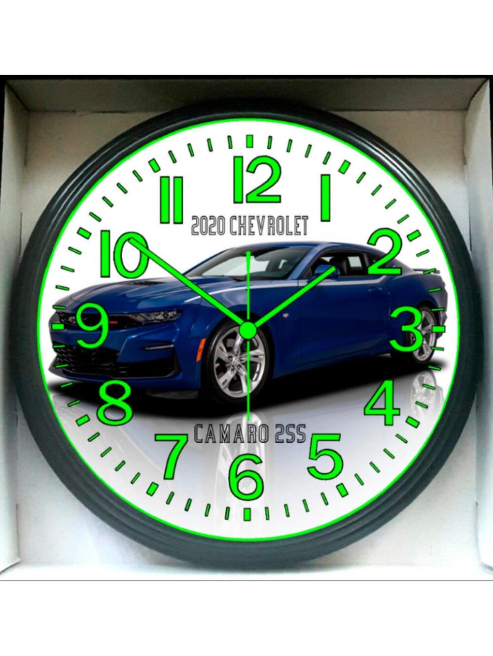 2020 Chevrolet Camaro SS Chevy Garage Shop Glow In The Dark Wall Clock New